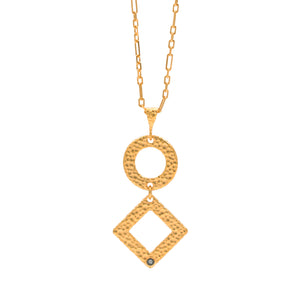 Rhombus and Circle Motif Necklace