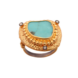 Pearl Turquoise Stone Ring