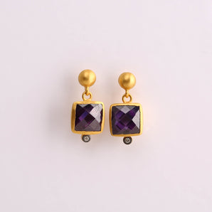 Bacchus and Ametyste Themed Amethyst Stone Earring