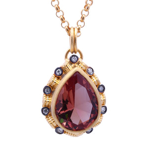 Ottoman Empire Themed Citrine Stone Red Necklace