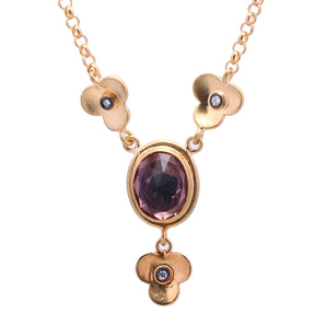 Orchids and Zultanite Stone Necklace