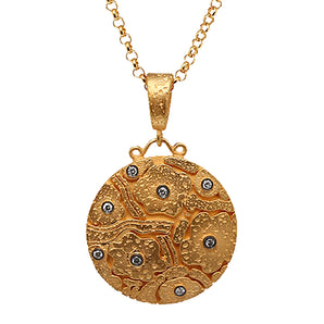 Sunflower Themed Diamond Necklace
