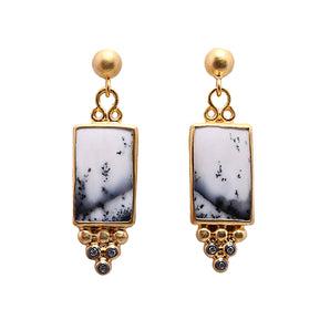 Dendritic Opal Stone Earring