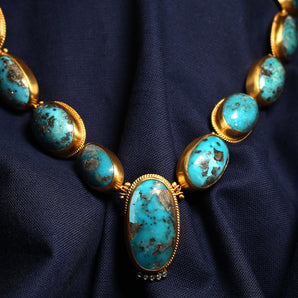 Ancient Greek Themed Turquoise Stone Necklace