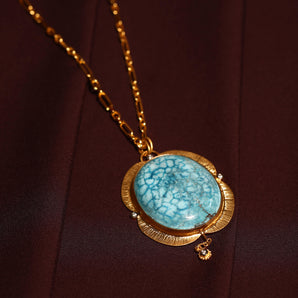 Io and Zeus Themed Turquoise Stone Necklace
