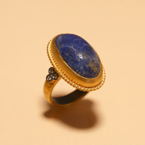 Night Colored Lapis Lazuli Stone Ring