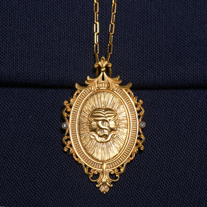 Castor and Pollux Themed Twins Motif Necklace