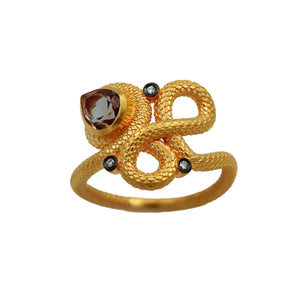Snake Motif Mysterious Gem Ring