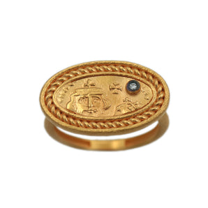 Heraclius and Constantine Themed Gold Coin Motif Ring