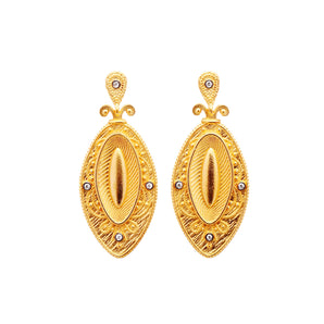 Anatolian Oval Shapes and Floral Motifs Themed Earring