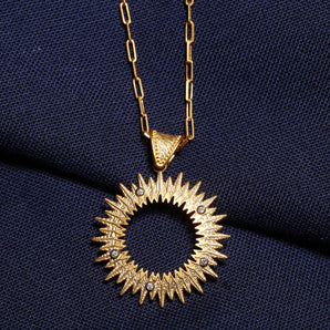 Amaterasu Themed Sun Motif Necklace