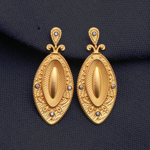 Anatolian Oval Shapes and Floral Motifs Themed Earring