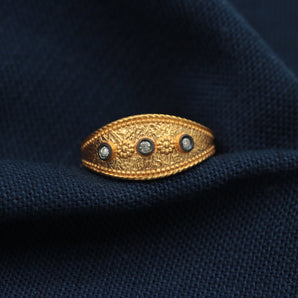 Byzantine Sands Themed Flower Motifs Ring