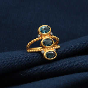 Blue Topaz Gemstone Ring