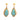 Elegant Leaves with Turquoise Stone Earring