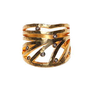 Pearl Motif Diamond Stone Ring
