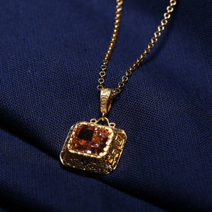 Escargot Diamond Stone Necklace