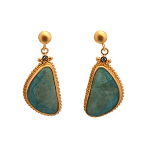 Minotaurus Themed Turquoise Stone Earring