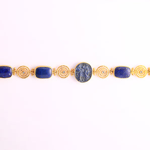 Depiction of Apollo Lapis Lazuli Stone Bracelet