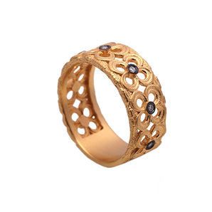 Lakshmi Themed Flower Pattern Ring