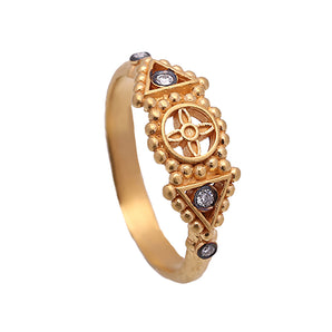 Triangle Shaped Motif Ring