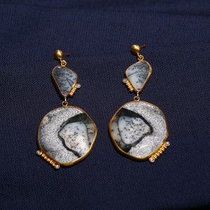 Dentrite Opal Stone Earring