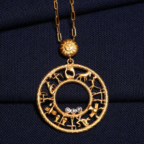 Calendar with Twelve Signs Necklace