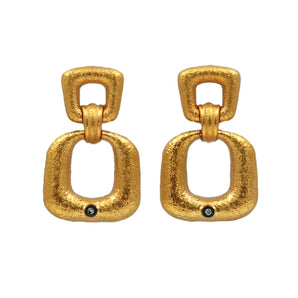 Byzantine Themed Square Motif Earring