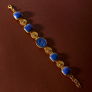 Depiction of Apollo Lapis Lazuli Stone Bracelet